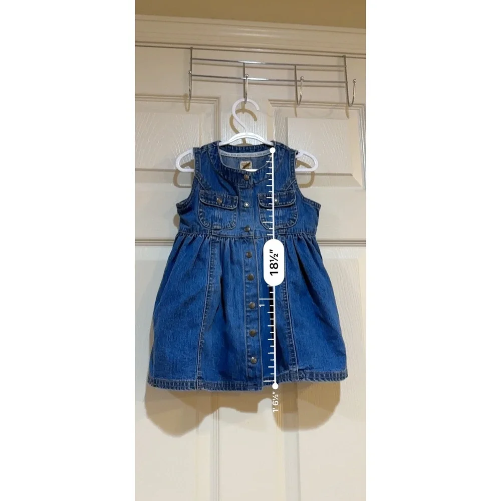 Baby Gap Denim Dress and Hat Set Blue Vintage 80s 12-18M NWT 446098-00-1